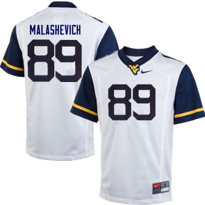 Men's West Virginia Mountaineers NCAA #89 Graeson Malashevich White Authentic Nike Stitched College Football Jersey VX15H27RJ